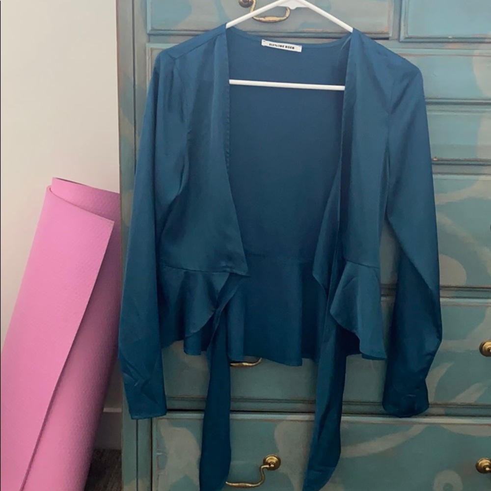 Satin Tie Blouse